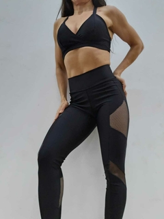 CONJUNTO MB LEGGING COM DETALHE DE TELA ALTA COMPRESSÃO PRETO EXCLUSIVO na internet