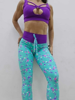 CONJUNTO LEGGING ESTAMPADA COM BOLSO VÁRIAS CORES E TOP ARGOLINHA FRONTAL EXCLUSIVO