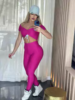 CONJUNTO LEGGING BROCADO LUXURY PINK COM CIGANINHA EXCLUSIVO en internet