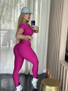 CONJUNTO LEGGING BROCADO LUXURY PINK COM CIGANINHA EXCLUSIVO - comprar online
