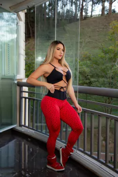 CONJUNTO POÁ VERMELHO TOP TRANÇADO EXCLUSIVO na internet