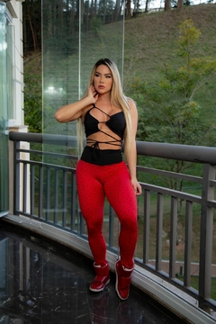 CONJUNTO POÁ VERMELHO TOP TRANÇADO EXCLUSIVO