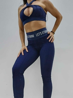 CONJUNTO LEGGING BROCADO GOTA NAVY BLUE EXCLUSIVO