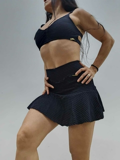 CONJUNTO SHORT-SAIA HAPPY E TOP BUTTERFLY CANNES PRETO