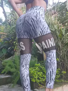 LEGGING TIGRE BRANCA DETALHE EM TELA EXCLUSIVO - comprar online