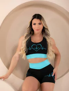 CONJUNTO SHORT CARDIO TURQUESA EXCLUSIVO