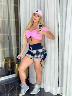 CONJUNTO SHORT ESTONADO NUDE ROSÊ E CIGANINHA EXCLUSIVO na internet