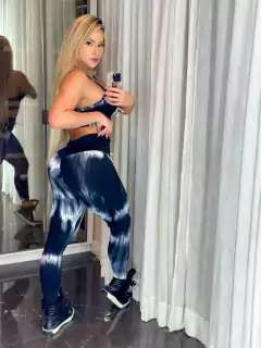 CONJUNTO ESTONADO COM BRANCO LEGGING E TOP ALCINHA EXCLUSIVO - comprar online