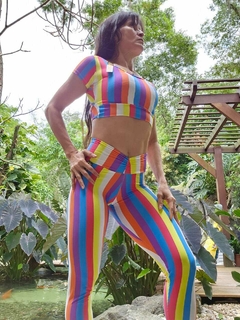 CONJUNTO RAINBOW LEGGING COMUM E CROPPED MADRID EXCLUSIVA on internet
