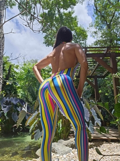 MACACÃO LOLLIPOP GOLINHA E COSTAS NUA PREDOMINANTE AMARELO, PINK E AZUL - comprar online
