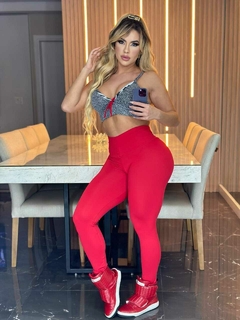 CONJUNTO LEGGING RED E TOP ALCINHA JARDIM MOLETON FAKE EXCLUSIVO na internet
