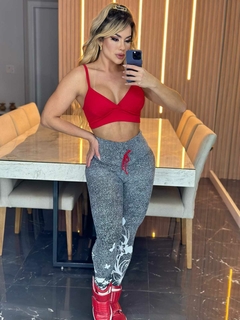 CONJUNTO LEGGING JARDIM MOLETON FAKE E TOP ALCINHA RED EXCLUSIVO