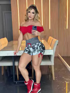CONJUNTO SHORT JARDIM MOLETON FAKE E CIGANINHA RED EXCLUSIVO - buy online