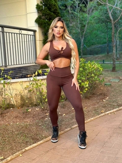 CONJUNTO CHOCOLATE LEGGING COM TOP EXCLUSIVO