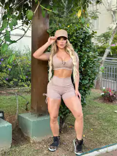 CONJUNTO CARAMELO SHORT COM CROPPED EXCLUSIVO