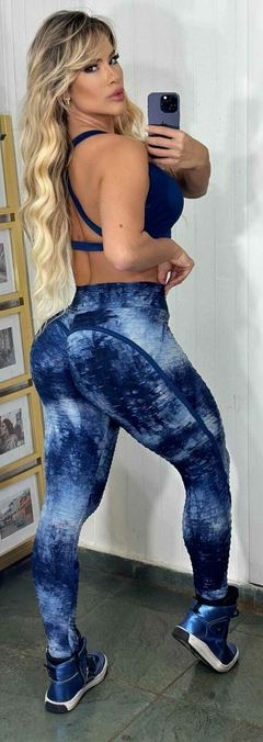 CONJUNTO LEGGING TIE DYE LUX E TOP AZUL EXCLUSIVO - comprar online