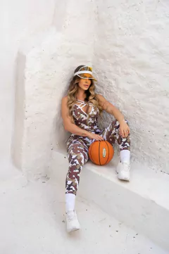MACACÃO ELEGANCE CAMUFLADO ROUGE MARROM EXCLUSIVO