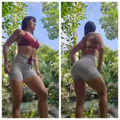 CONJUNTO JAQUELINE SHORT GELO E TOP VINHO EXCLUSIVO