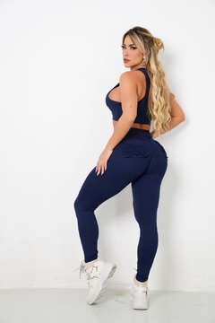 FUSO LEVANTA BUMBUM AZUL MARINHO COM BOLSINHO FRUFRU - comprar online