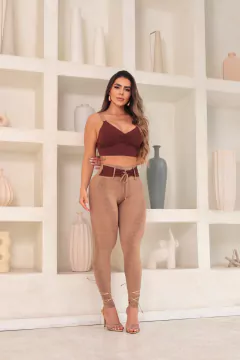 CONJUNTO SNAKE NUDE ROUGE LEGGING E TOP EXCLUSIVO