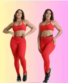CONJUNTO RUTH VERMELHO LEGGING COM FAIXA NO CÓS E TOP EXCLUSIVO