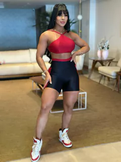 CONJUNTO LUANA GLOSSY SHORT CÓS BICOLOR EMPINA BUMBUM E TOP EXCLUSIVO na internet