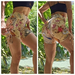 SHORT JORNAL ANTIGO COM FLORES EMPINA BUMBUM EXCLUSIVO