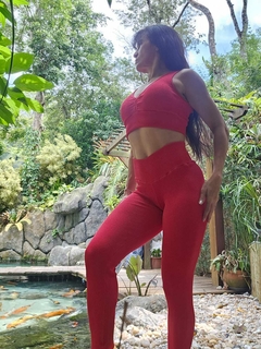 CONJUNTO JACQUARD RED LEGGING EMPINA BUMBUM E CROPPED EXCLUSIVO - buy online
