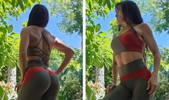 CONJUNTO MÁRICIA GLOSSY SHORT BICOLOR EMPINA BUMBUM E TOP BICOLOR EXCLUSIVO