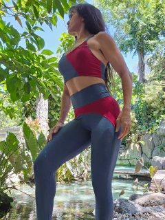 CONJUNTO MÁRICIA GLOSSY CALÇA BICOLOR EMPINA BUMBUM E TOP BICOLOR EXCLUSIVO on internet