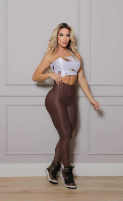 CONJUNTO LEGGING BROWN E TOP FOLHAS DO OUTONO UM OMBRO EXCLUSIVO - comprar online