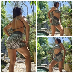 CONJUNTO VÁRIAS CORES FELINE SHORT TIRA NO CÓS E TOP COSTAS NUA - MB Musa Fitness