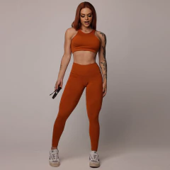 LEGGING EMPINA BUMBUM JACQUARD ARROW TERRACOTA - MB Musa Fitness