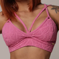 CONJUNTO TOP TORONTO COM LEGGING JUMP COMUM JACQUARD BIO ROSA