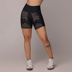 Conjunto Top Torino com Short Empina Bumbum Jacquard Dots Preto - comprar online