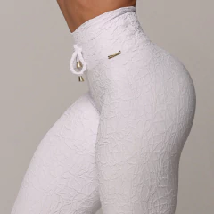 LEGGING EMPINA BUMBUM JACQUARD PERLÊ BRANCO - MB Musa Fitness