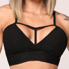 CONJUNTO TOP MOVING COM LEGGING EMPINA BUMBUM JACQUARD PERLÊ PRETO