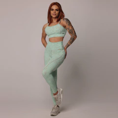 CONJUNTO TOP COM LEGGING HOPE EMPINA BUMBUM JACQUARD SNAKE MENTA on internet