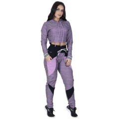 Conjunto Feminino Cropped Moletinho Capuz + Calça Moletom Com Bolso Orbis - buy online