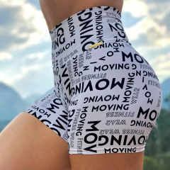 SHORT EMPINA BUMBUM LETTERING PRETO E BRANCO EXCLUSIVO