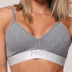 TOP MILANO MESCLA COM ELÁSTICO CINZA on internet