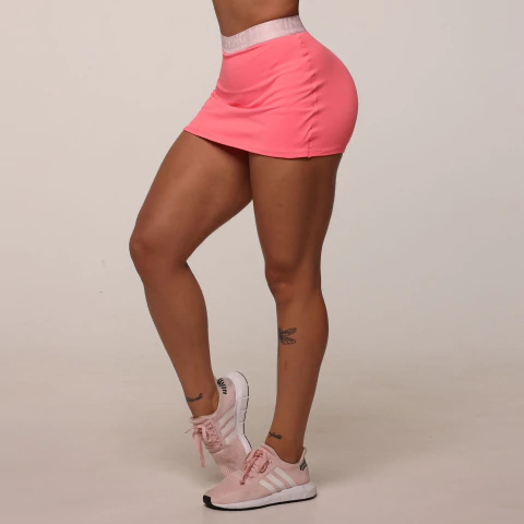 SHORT-SAIA FUNNY COM ELÁSTICO PEACH