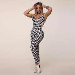 MACACÃO NOCAUTE EMPINA BUMBUM PIED DE POULE EXCLUSIVO