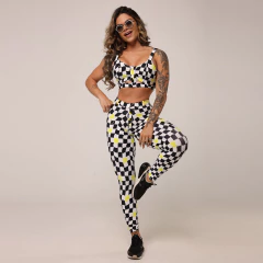 Imagem do CONJUNTO TOP COM LEGGING PREPPY EMPINA BUMBUM PIT STOP EXCLUSIVA