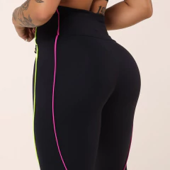 LEGGING HOPE COMUM PRETA COM AMARELO NEON E VIOLETA - online store