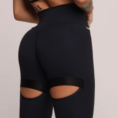 LEGGING EMPINA BUMBUM INTENSE PRETA COM ELÁSTICO PRETO ABSOLUTO - buy online