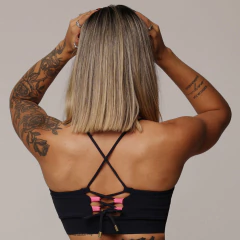 TOP EVEREST PRETO COM ROSA NEON - comprar online