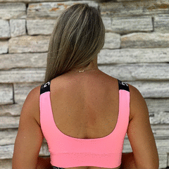 TOP FAIXA ROSA CHICLETE COM ELÁSTICO PRETO - comprar online