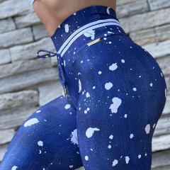 LEGGING COMUM SPLATTER JEANS WHITE EXCLUSIVA - comprar online
