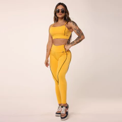 CONJUNTO TOP COM LEGGING HOPE COMUM SUMMER COM PRETO